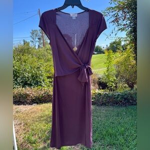 LOFT Nwt!Dress midi short sleeve wrap around size 4